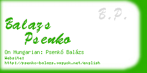balazs psenko business card